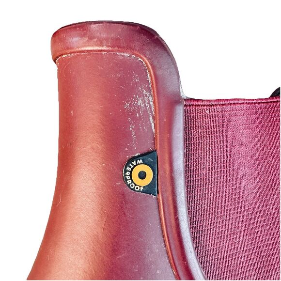 BOGS Amanda Slip-On Rain Boots Women’s 10 Burgundy Waterproof Rubber Ankle Boot - Picture 9 of 14